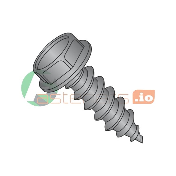 Newport Fasteners Sheet Metal Screw, #6 x 5/8 in, Black Oxide Steel Flange Hex Head External Hex Drive, 10000 PK 118490 - main